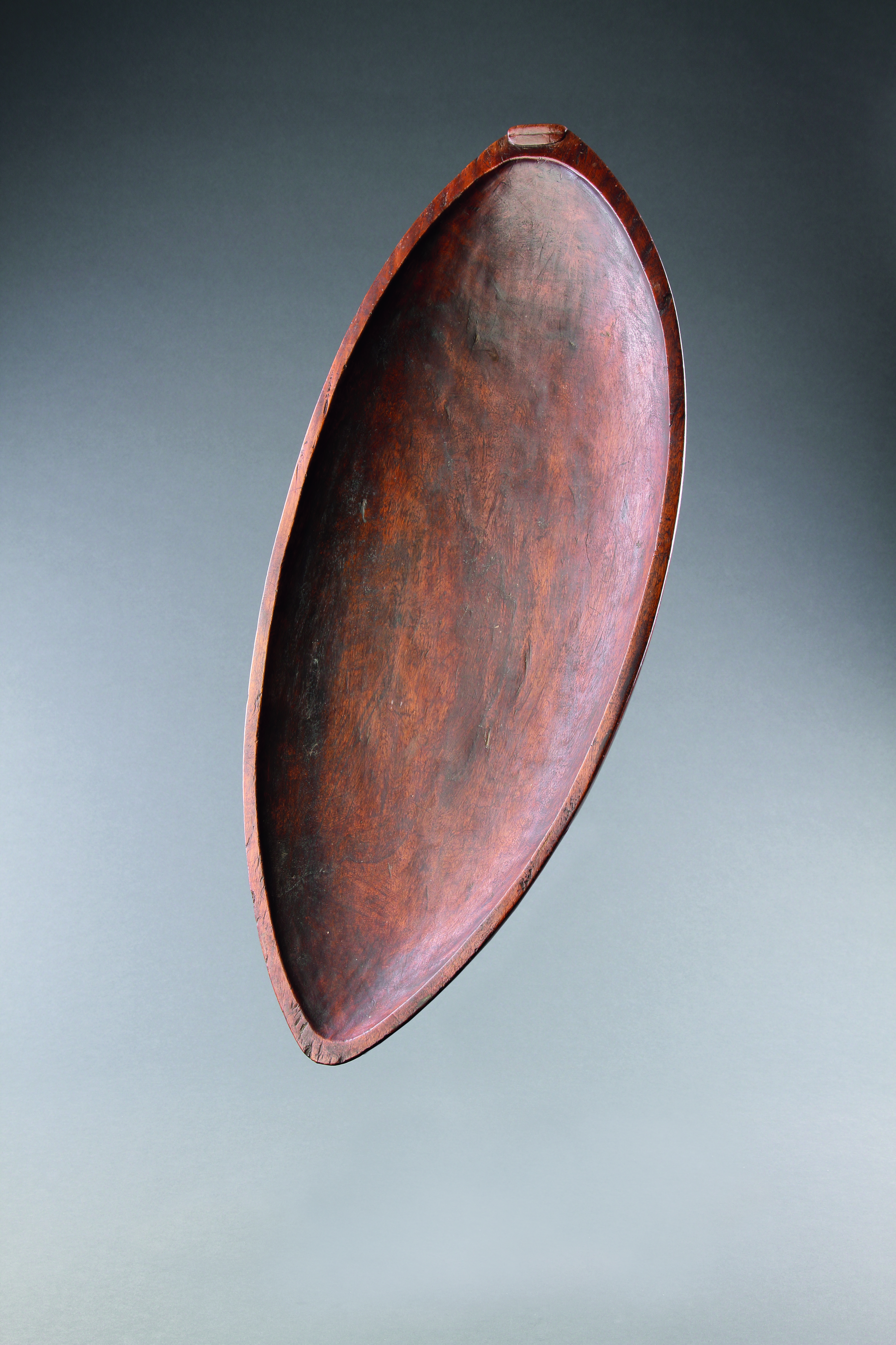 Rare Polynesian Austral Islands Stone Carved Shallow Leaf Shaped Dish ‘Umete’ 
